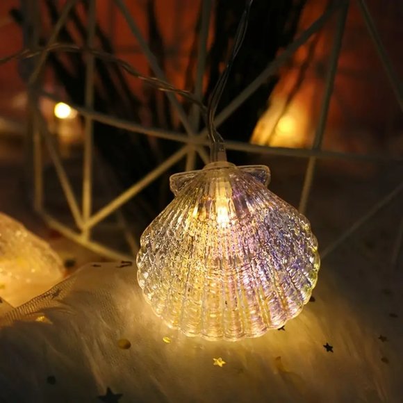 Seashells Fairy Lights - USB Powered with 20 LED Seashell - 9.8ft - Picture 2 of 7